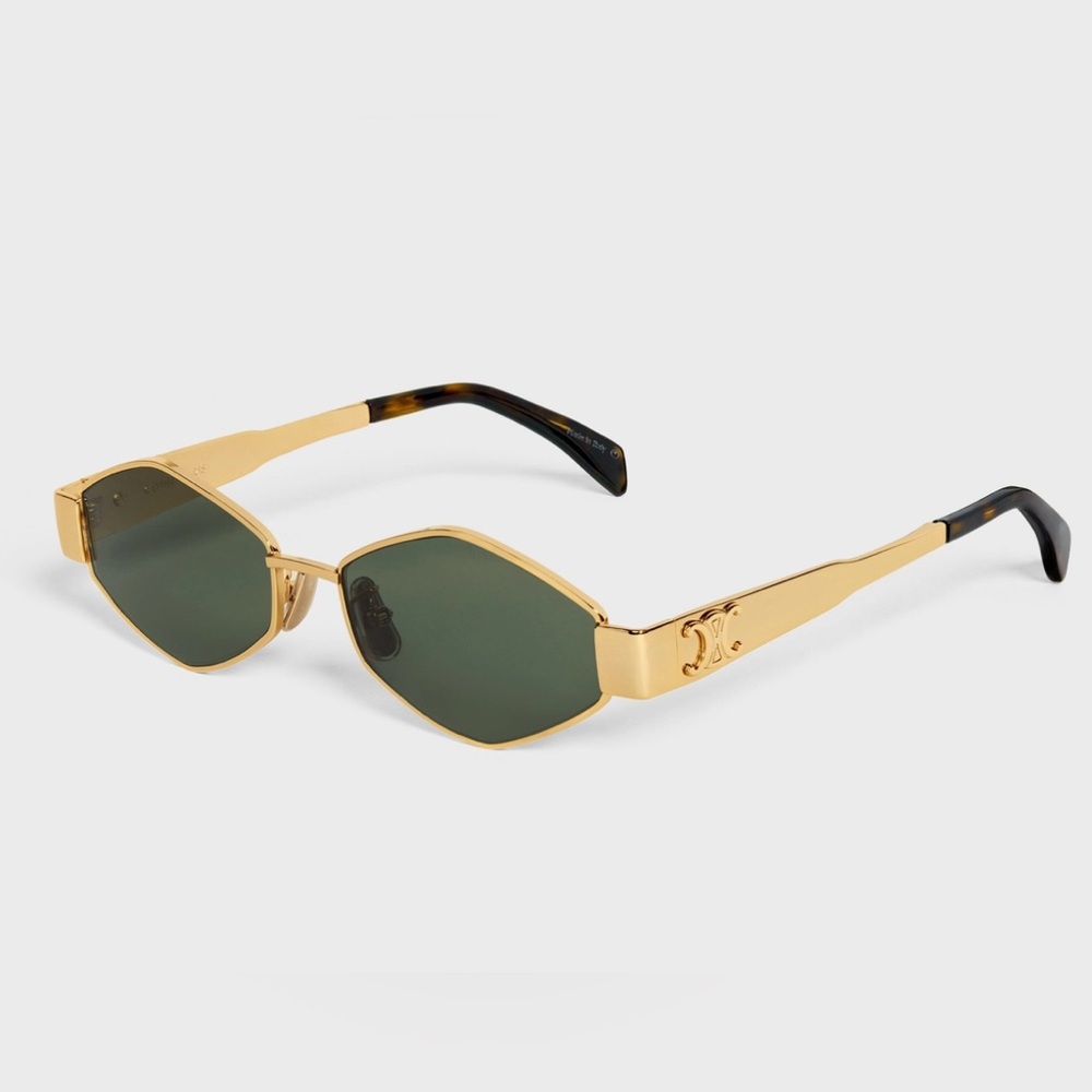 Celine TRIOMPHE METAL 02 SUNGLASSES IN GOLD METAL - New with case